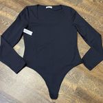 Babaton NEW Aritzia Contour Bodysuit Women’s 1X Black Long Sleeve Soft Stretch Photo 0