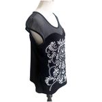 Dress Barn Velvet Beaded Floral Design Sleeveless Tank Large Whimsigoth Photo 6