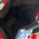American Flag Canvas Tote with long strap Blue Photo 3