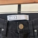 AYR  Skinny Jeans Black Denim Raw Hem Frayed $245 Size 27 (US 4) Photo 3