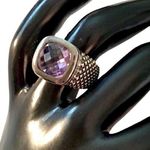 MICHAEL DAWKINS Starry Night Faceted Purple Amethyst Sterling Silver Ring Sz 9 Photo 0
