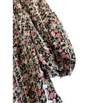 After Market  Floral Print Blouse Top White Lace Trimmed Puff Sleeve M‎ Photo 3