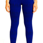 Threads 4 Thought  Cobalt Blue High-Waisted Geometric Pattern Leggings Photo 0