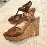 Antonio Melani  9 Selena metallic perforated t strap cork platform wedge 3088 Photo 8