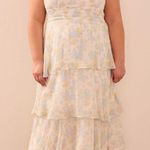 Altar'd State Arula Eliana Tiered Sparkle Floral Maxi Dress 1X New Photo 0