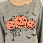 Halloween Pumpkin Sweatshirt, Large 🎃 Gray Photo 1