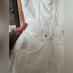 ZARA  denim playsuit romper button up utility short sleeves white cream collar Photo 7