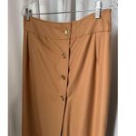 Vintage OOAK high waisted Brown wrap maxi skirt gold button closing large Photo 14