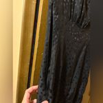 Loeffler Randall Black Spotted Drape Neck Silky Dress Photo 5