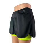 Ralph Lauren Lauren Black Neon Mid Rise Elastic Waist Active Running Shorts Sz M Photo 1