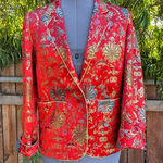 Charlotte Ford II Jacket Blazer Size 8 Red Photo 0