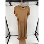 Banana Republic Short Sleeve T Shirt Midi Dress Tan Women’s Size Medium Photo 3