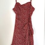 SheIn Red Floral Wrap Dress Photo 1