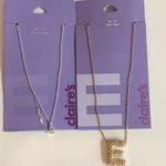 Claire's Silver and Gold Initial 'E' 16’Necklace Set. New In Package. Photo 0