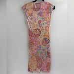 Etro Y2K Fairy Babydoll Designer Paisley Boho Hippie Fest Midi V Neck Dress Sz 4 Pink Photo 5