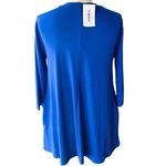 Zenana Premium NWT ~  Bright Royal Blue Carrigan Keyhole Pockets Tunic Dress ~ M Photo 1