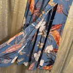 Patrons of Peace Light Blue Floral Tropical Flowy Side Slit Maxi Skirt Small Photo 4