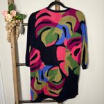 Chico's  Abstract Floral Print Duster Cardigan Navy Blue Pink Green Size Small Photo 5