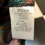 Maje Gab Metallic Jacquard Top 3/4 Length Sleeve Agate Swirly Copper Bronze Teal Photo 10