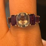 Teal Color Changing Fluorite African Amethyst Art Deco Ring Size 9 Purple Photo 1
