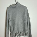 Michael Kors Gray Fringe Hem Turtleneck Sweater Photo 5