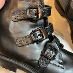 A New Day Calypso Black Buckle Combat Military Boots SZ 10 Chunky Lug Sole Ankle Photo 4