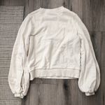 A New Day  White Sweatshirt Pullover Top with Balloon Puffy Sleeves Medium Photo 5