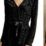 Saylor  Burnout Velvet Romper Black Anthro V-Neck XS Photo 0