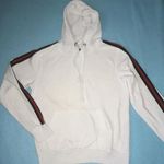 𝅺LIBERTADOR hooded sweatshirt dark green and red stripes on long sleeves size M White Size M Photo 0