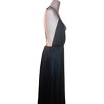 Elegant satin Navy backless Maxi Dress with 10 way back tie options Blue Size M Photo 6
