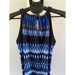 Apt. 9  Women's Blue Black‎ Design Halter Top above knee Dress  size medium Photo 5