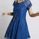 Free People Blue Stardust Lace Short Sleeve Mini Dress XS Photo 0