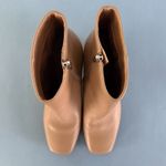 Marc Fisher Jacinta Light Brown Leather Square Toe Ankle Booties Photo 7
