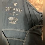 American Eagle Soft & Sexy V-Neck Strappy Teal Top with Bell Sleeves Medium Photo 1