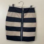 Forever 21 Black and Tan Striped Bodycon Mini Zip-Up Pencil Skirt Photo 1