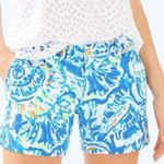 Lilly Pulitzer gold metallic salty seas Blue Pattern Women's Shorts 00 Callahan Photo 0