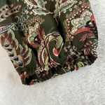 Very J  Ruffle Tunic Top Dress Sz L Green Paisley Boho Cottage 70s Festival Retro Photo 7