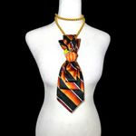 “Dainty Dapper Designs”Orange and Black necktie Necklace Orange Photo 1
