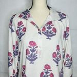Victoria Dunn Collared Shirt Dress Size XL Floral White Pink Purple Lined Photo 1