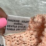 Vintage 80’s M peach Knit short sleeve Sweater Floral Embroidery Orange Size M Photo 3