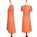 NWT Y2K Talco Terracotta Italian Made Lace Midi Dress & Slip Women’s Size Medium Orange Photo 3