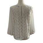 Hinge  Women’s Size Small Embroidered Sheer See Through Shirt Top Blouse #13-29 Photo 2