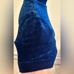 Ann Taylor  Blue Velvet Turtleneck Paisley Design Short Sleeves Blouse Sz S. Photo 5
