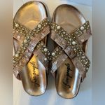 Free People MoonChild Embellished Sandals Rose Gold Combo Size 40 (9.5/10) NWOT Photo 5
