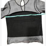 ZARA Black Sheer and Tulle Women's Blouse puffy long sleeves size medium Photo 4