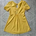 VERO MODA Taya Puff Sleeve Cut Out Mini Sundress in Yarrow Dandelion Lemon Sz M Photo 10