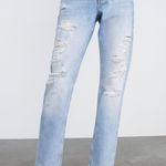 ZARA The True Slim Boyfriend Mom High Rise Waisted Ripped Distressed Jeans Denim Pants Photo 5