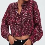 ZARA TRF Leopard Button Up Crop Top Shirt XS NEW Photo 3