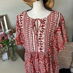 Knox Rose NWOT boho floral comfy pop over ruffle peasant cotton blend dress Lββ Photo 1