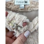 Forever 21 Y2K Faux Fur Bolero Jacket Sz L VTG Gold Sequin Cropped Penny Lane Photo 4